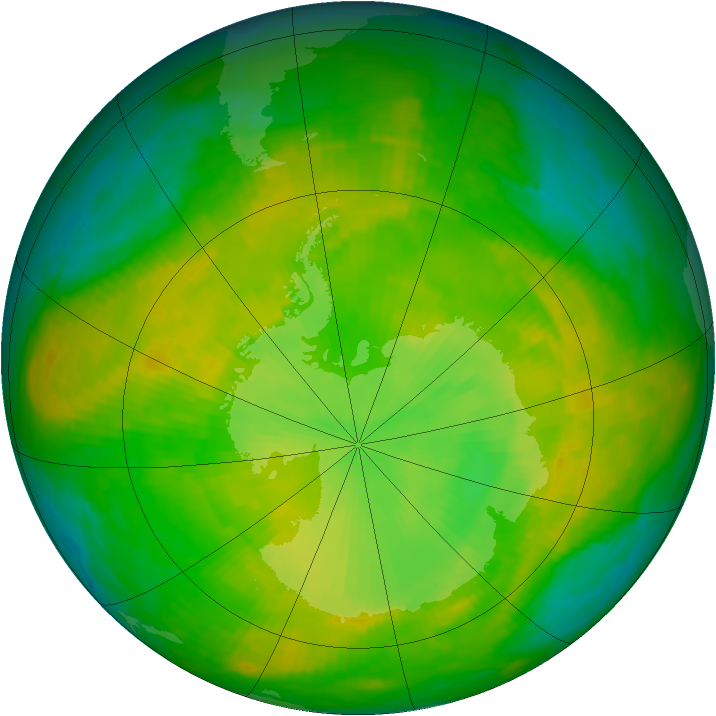Antarctic ozone map for 30 November 1988